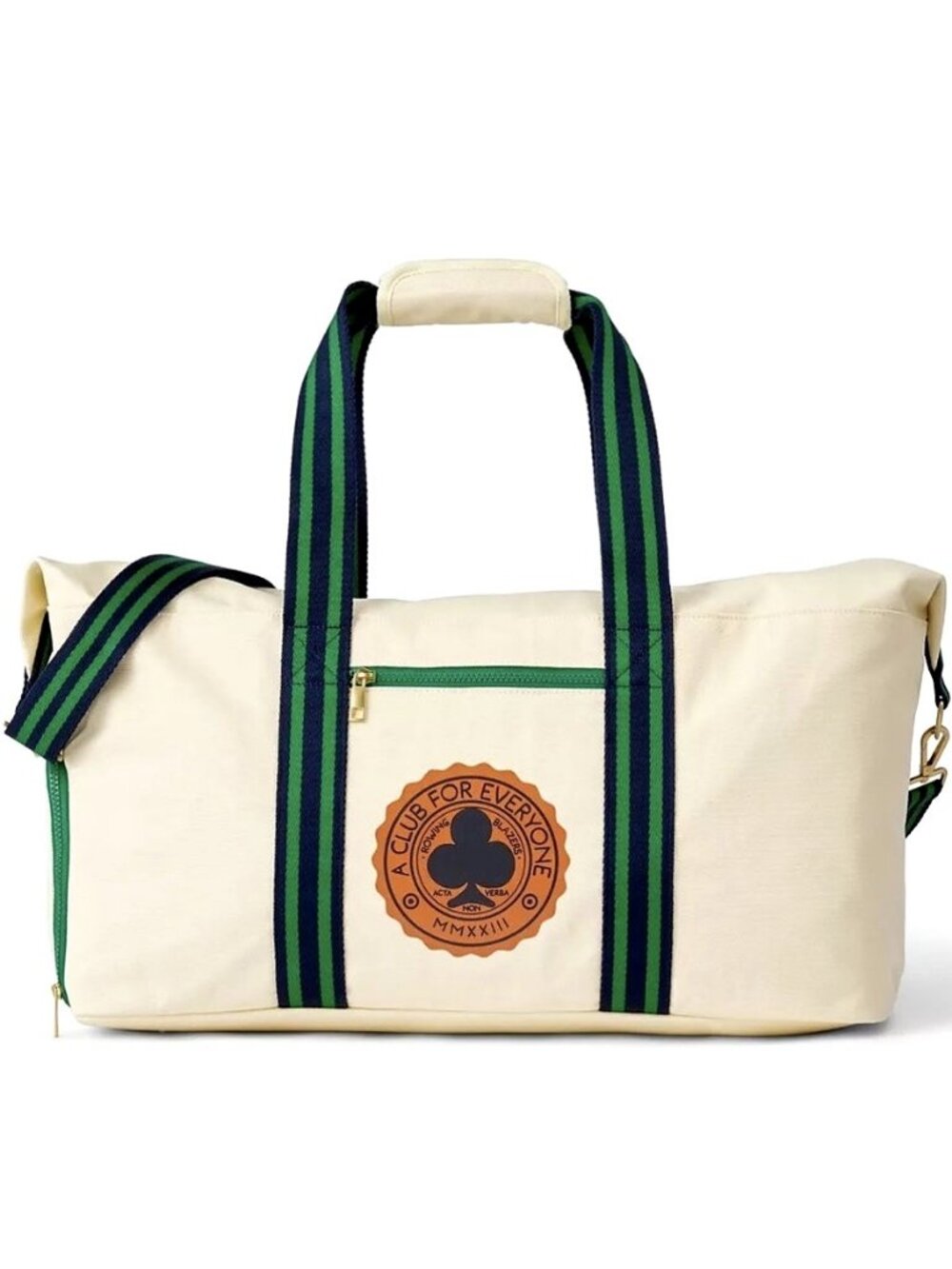 Rowing Blazers x Target Weekender Duffel Bag NWT Cream Green Crest Travel Tote